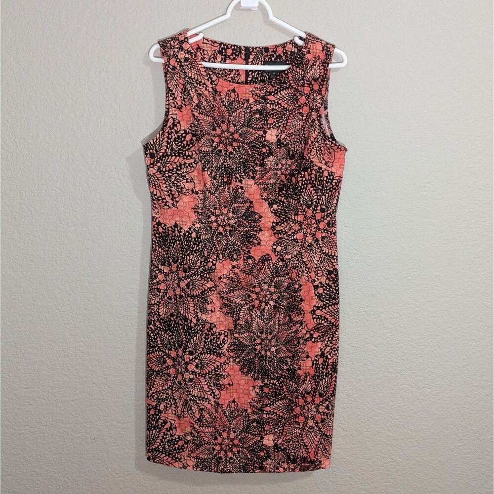 Women's Dress Size 12 Black Orange Sleeveless By Connected